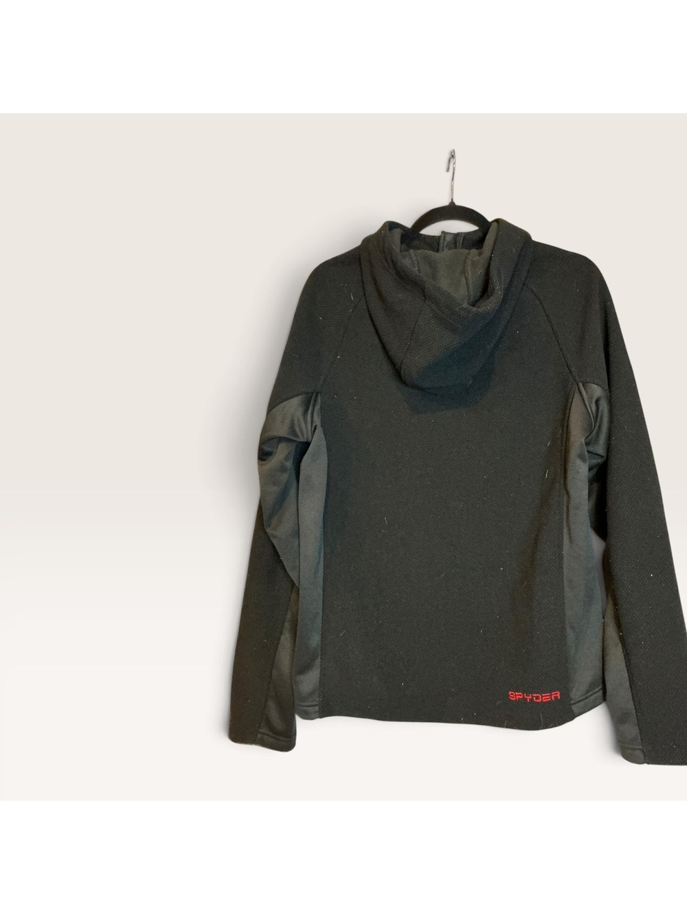 Spyder Black and Gray Lightweight Hoodie with Red Accents
